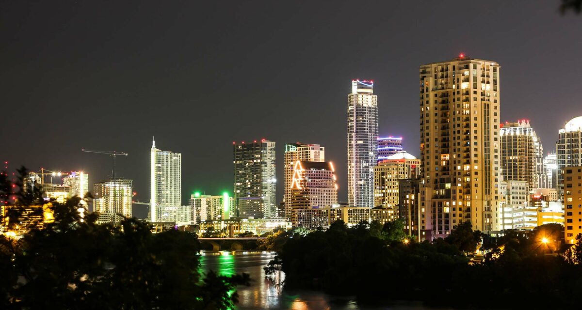 View of the Austin Skyline at Night from the Norwood Property